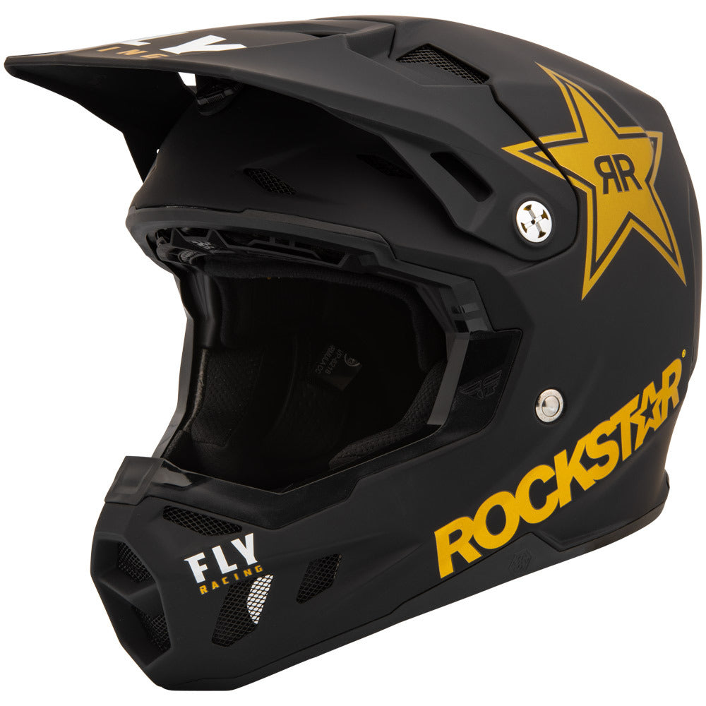 Fly Racing Kinetic Vision Helmet-ROCKSTAR BLK GLD