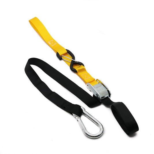 KMX Tie Down 25mm Snap Hook - Black/Yellow Soft Loop