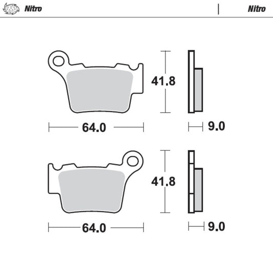 Moto-Master Rear Nitro Sintered Brake Pad KTM / Husaberg / Husqvarna